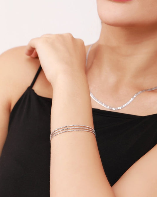 3 Line Italian Bracelet - 925 Sterling Silver - iAMORY