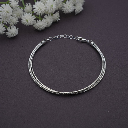 3 Line Italian Bracelet - 925 Sterling Silver - iAMORY