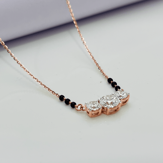 3 Solitaire Mangalsura – 14KT Rose Gold - iAMORY