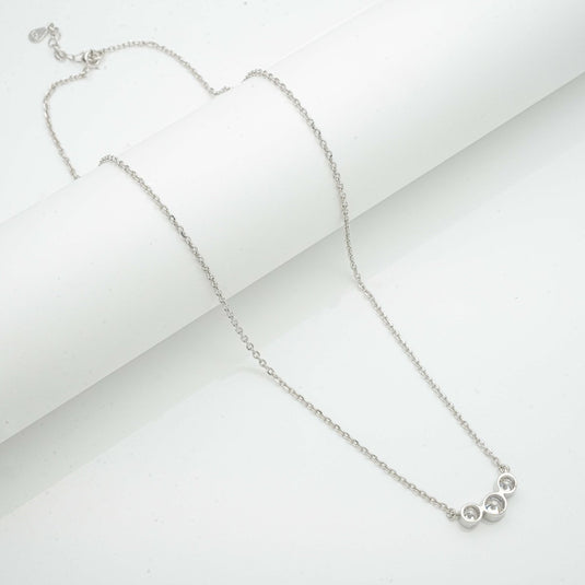 925 Silver 3 Solitaire CZ Lariat - iAMORY