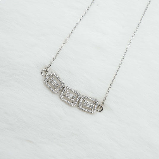 925 Silver Diamond Cut CZ Lariat - iAMORY