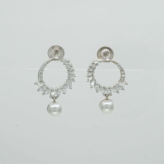 925 Silver Moonlit Pearl Drop Earrings - iAMORY