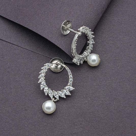 925 Silver Moonlit Pearl Drop Earrings - iAMORY