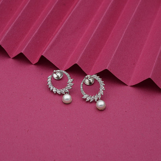 925 Silver Moonlit Pearl Drop Earrings - iAMORY