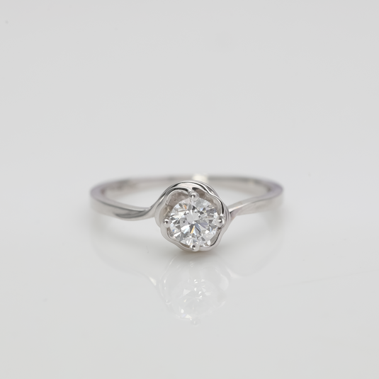 Eternal Grace Solitaire Ring – 14KT White Gold