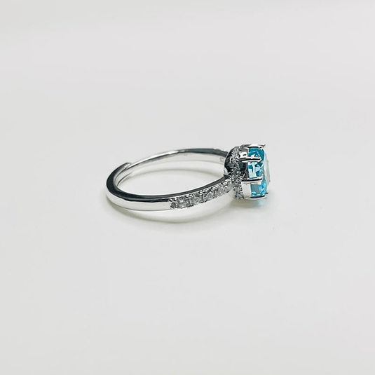 Blue Crushed Ice Sparkling 925 Sterling Silver Ring