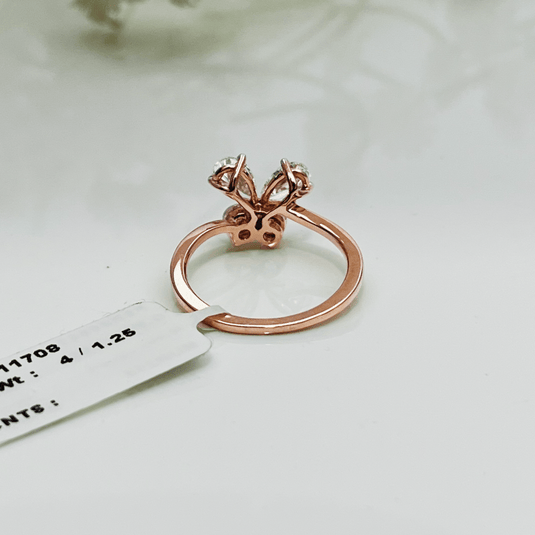 Butterfly Four Pointers Ladies Ring – 14KT Rose Gold - iAMORY