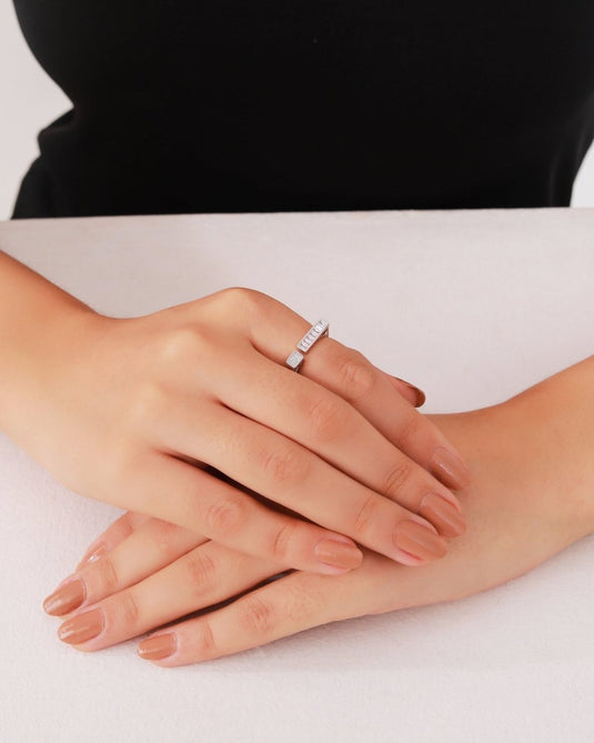 Classic CZ Band 925 Sterling Silver Ring - iAMORY