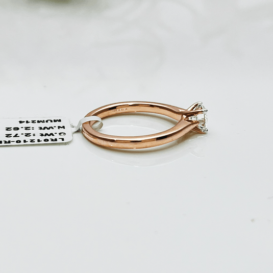 Classic Solitaire Ladies Ring– 14KT Rose Gold - iAMORY