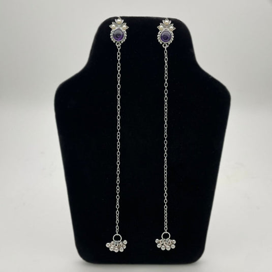 Dejhoor Noor - e - Gul 925 Sterling Silver Earrings - iAMORY