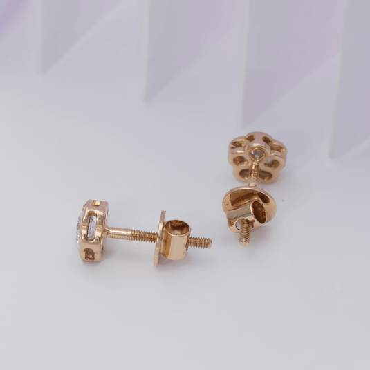 Flower Pointer Earrings – 14KT Rose Gold - iAMORY