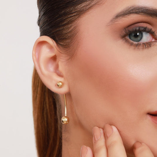 Golden Arc 925 Sterling Silver Earrings - iAMORY