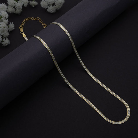 Golden Reversible Italian Snake Chain 925 Sterling Silver - iAMORY