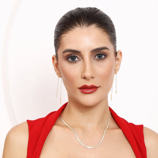 Golden Veil 925 Sterling Silver Earrings - iAMORY