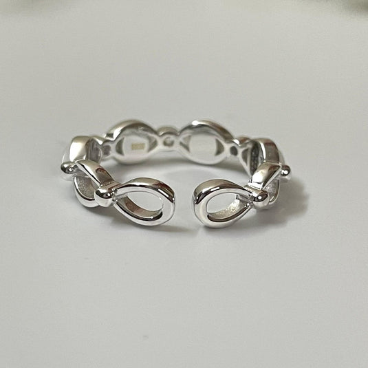 Ivory Glint Band 925 Sterling Silver Ring - iAMORY