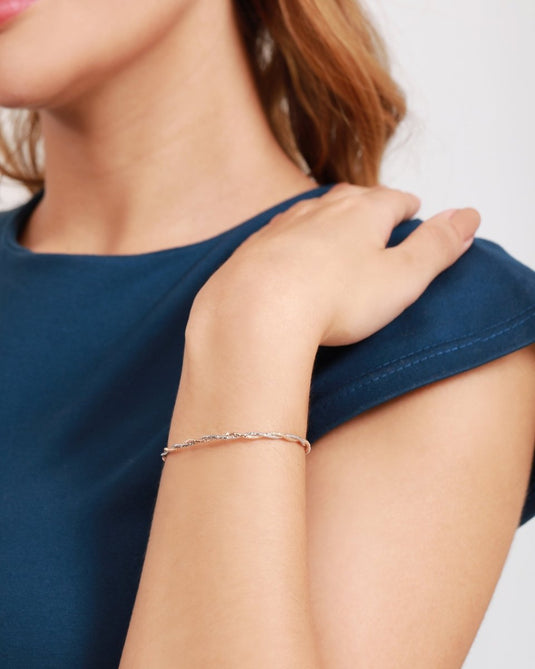 Rope 2 Tone Italian Bracelet - 925 Sterling Silver - iAMORY