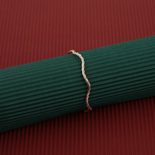 Rope 3 Tone Zig - Zag Italian Bracelet - 925 Sterling Silver - iAMORY