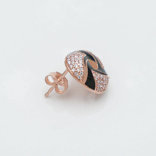 Rose Gold & Silver Midnight Bloom Earring - iAMORY