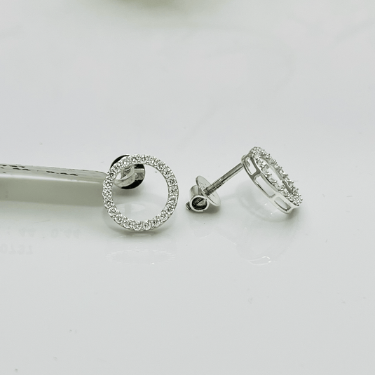 Round Lab Grown Diamonds Earrings– 14KT White Gold - iAMORY