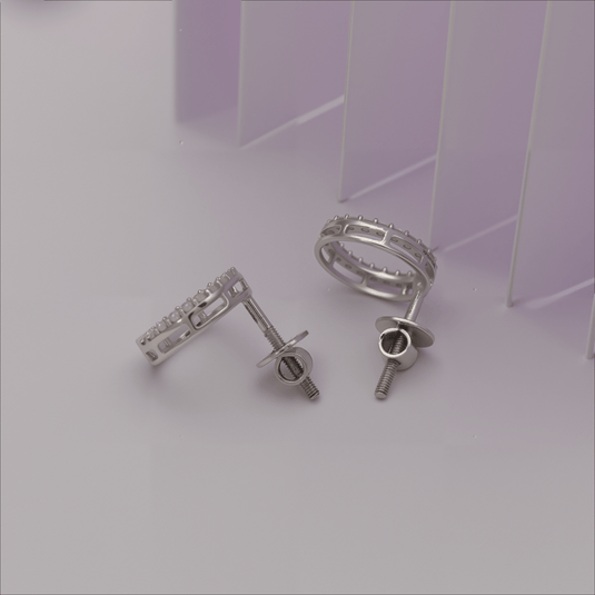 Round Lab Grown Diamonds Earrings– 14KT White Gold