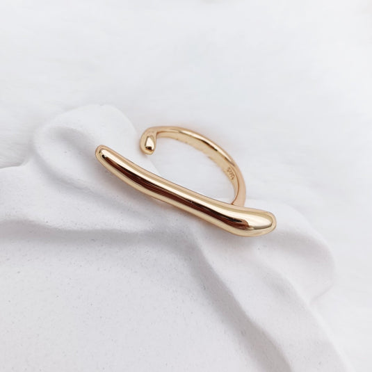 Sculpted Curve 925 Sterling Silver Italian Ring - iAMORY