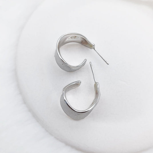 Sculpted Shine Hoops 925 Sterling Silver Earrings - iAMORY