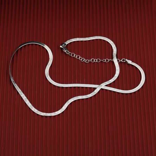Silver Reversible Italian Snake Chain 925 Sterling Silver - iAMORY