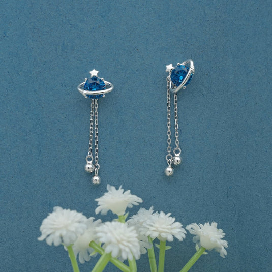Stellar Orbit Detachable - Stone 925 Sterling Silver Earrings - iAMORY