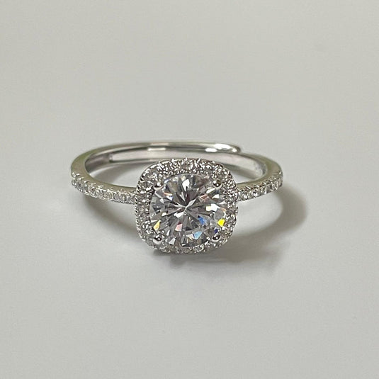 Timeless Spark Solitaire 925 Adjustable Sterling Silver Ring - iAMORY