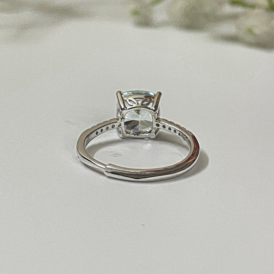 Blue Mirage Solitaire 925 Sterling Silver Ladies Ring