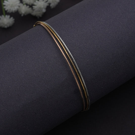 3 Line 3 Tone Italian Bracelet- 925 Sterling Silver
