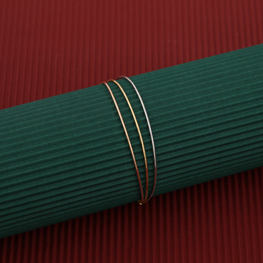 3 Line 3 Tone Italian Bracelet- 925 Sterling Silver