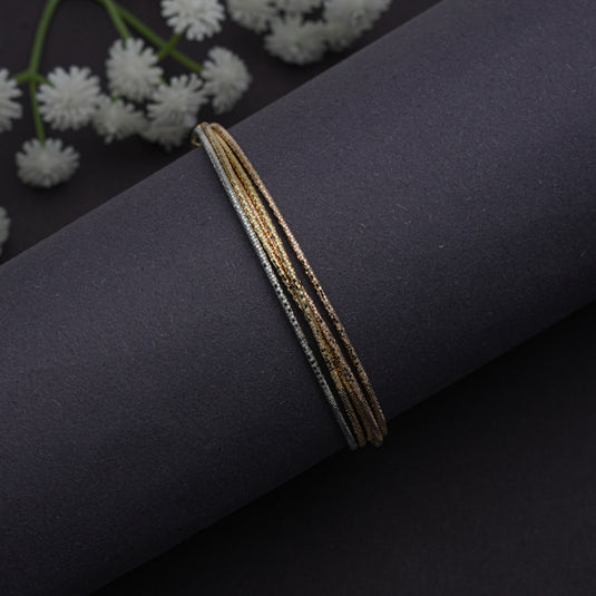 5 Line 3 Tone Italian Bracelet- 925 Sterling Silver