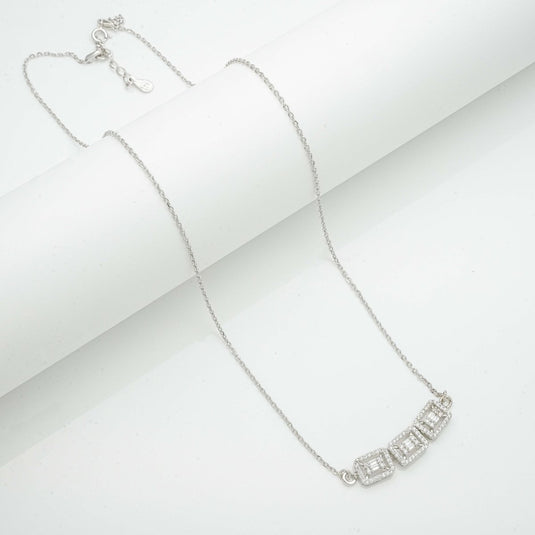 925 Silver Diamond Cut CZ Lariat - iAMORY