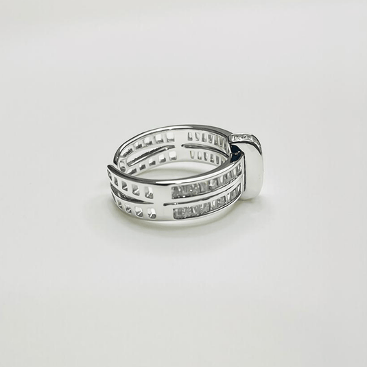 925 Silver Luxe Baguette Band Ring - iAMORY