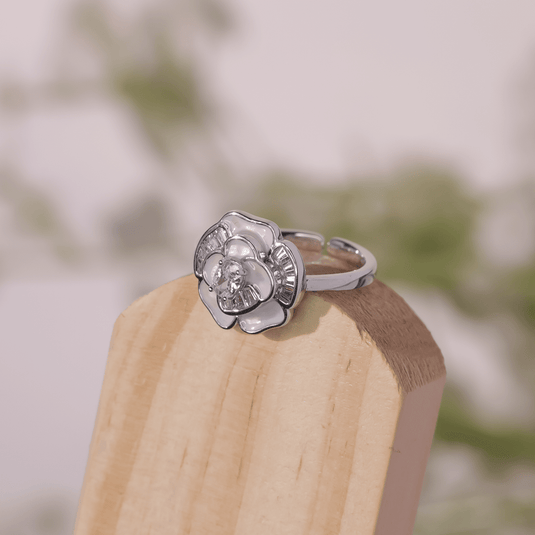 925 Silver Rose Sparkling Ring - iAMORY