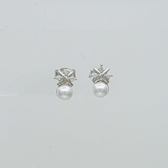 925 Silver Trendy Design Pearl Studs - iAMORY