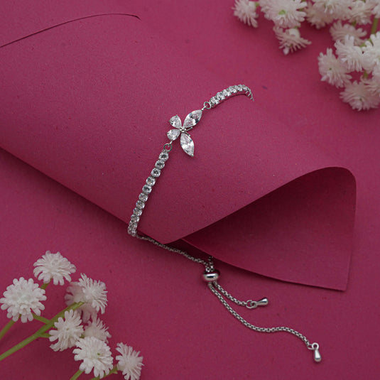 Shimmering Butterfly CZ Tennis bracelet 925 Sterling Silver