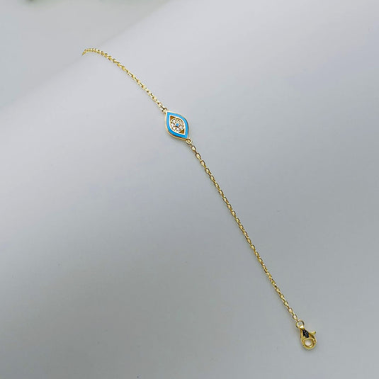 Blue Aura Evil Eye 925 Sterling Silver Bracelet