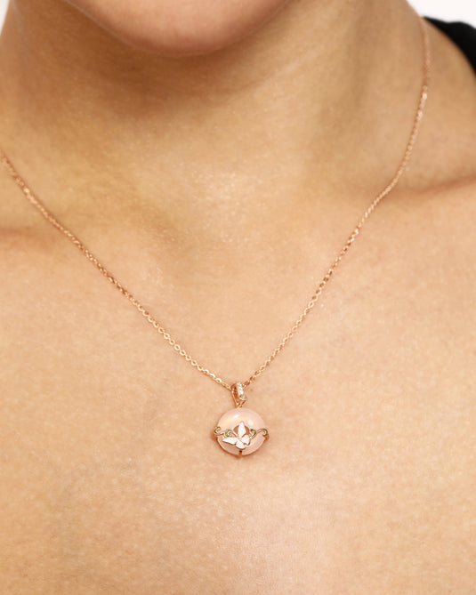 Butterfly Halo Chain Pendant Gold Plated 92 Sterling Silver Model 
