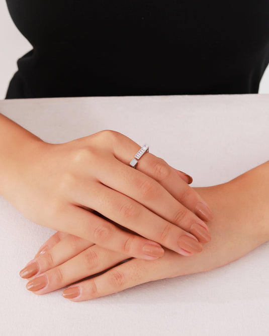 Classic CZ Band 925 Sterling Silver Ring Model 