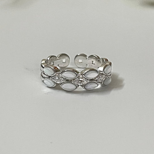 Dreamleaf Sparkle Band 925 Sterling Silver Ring