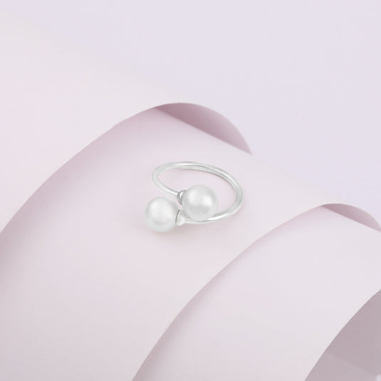 Duo Pearl 925 Sterling Silver Ring