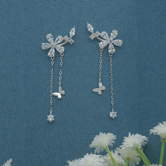 Petalwing CZ 925 Sterling Silver Earrings