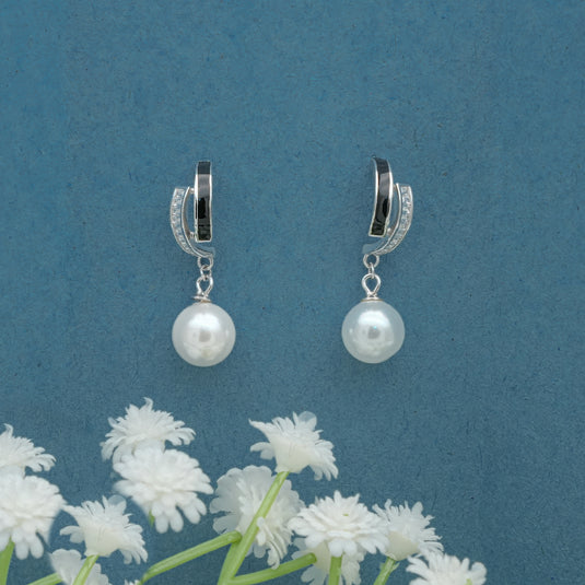 Classic Pearl Drops Enamel – 925 Sterling Silver Earrings