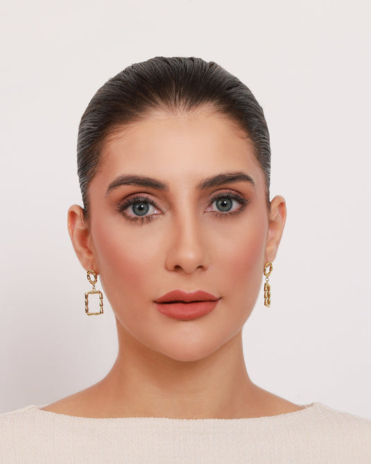 Elemental Frame Danglers 925 Sterling Silver Earrings Model 