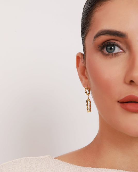 Elemental Frame Danglers 925 Sterling Silver Earrings Model 