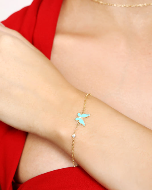 Free Spirit 925 Sterling Silver Butterfly Bracelet Model