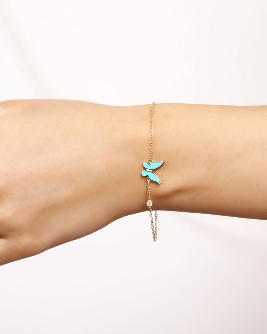 Free Spirit 925 Sterling Silver Butterfly Bracelet Model