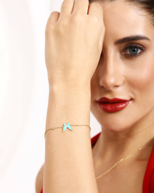 Free Spirit 925 Sterling Silver Butterfly Bracelet Model